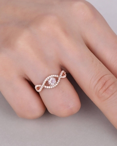 Piedra preciosa de morganita Rosa natural Joyería fina de lujo de nuevo diseño con anillo de diamantes reales - Product Image 5