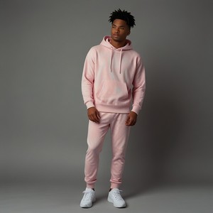 Personalizado de invierno de talla grande con cremallera pantalones de chándal Jogger conjunto de dos piezas chándal hombres mujeres serigrafiado ácido lavado Vintage - Product Image 2