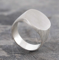 Bague Chevalière Homme Personnalisable avec Logos, Plaqué Argent, Bague Maçonnique en Acier Inoxydable, Argent Sterling 925, Or Blanc 18K