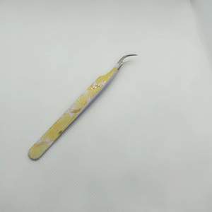 Pince à cils en acier inoxydable avec logo personnalisé de la meilleure qualité Extensions de cils en fibre haute performance Bonder Volume Type d'embout - Product Image 6