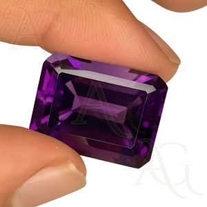 Grosse améthyste octogonale cultivée en laboratoire Pierres précieuses à facettes pour la fabrication de bijoux Pierres précieuses synthétiques cultivées en laboratoire - Product Image 1