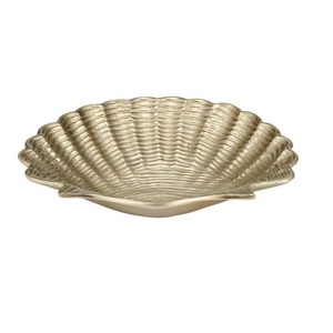 ALUMINUM SERVING SHELL BOWL SHINY GOLD NEW DESIGN TRAY ENGRAVING <b>for</b> HOME <b>DECORATIVE</b> <b>ITEM</b> <b>for</b> <b>KITCHEN</b> and RESTAURANT and HOTEL - Product Image 1