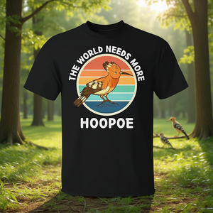 T-shirt vintage rétro pour les amoureux des oiseaux Hoopoe Bird : le monde a besoin de plus – pour les passionnés d'ornithologie - Product Image 3