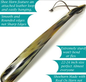 ที่โกยรองเท้าทำจากเขาควายและควายบก งานฝีมือ ลายสัตว์ตามหลักศาสนา ขัดเงา สีธรรมชาติ ราคาถูก - Product Image 6