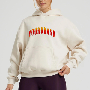 OEM/ODM peso pesado de gran tamaño cómodo 100% algodón Sudadera con capucha de alta calidad de ajuste suelto transpirable Hip Hop sudaderas con capucha de las mujeres - Product Image 1
