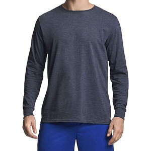 Camisetas de hombre de talla grande a la moda al por mayor personalizadas 100% algodón de alta calidad con mangas completas y colores sólidos - Product Image 6