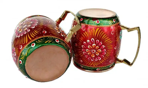 Handmade Pure Copper Outer Hand Painted Art Work Cup 16 oz - Wine, Vodka, Beer,Cocktail,Juice,Coffee <b>Mug</b> with Beautiful Gift <b>Box</b> - Product Image 3