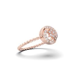 Anillo de diamante de corte redondo de moissanita de 0,13 quilates, juego de racimo floral en oro sólido de 10K, 14 y 18K con Juego de puntas hecho en" - Product Image 2