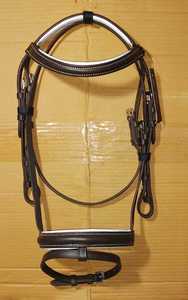Brida cómoda de cuero inglés Horse con banda nasal Flash Acolchado extra suave - Product Image 6