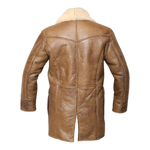 Veste bomber classique en cuir véritable, coupe-vent, écologique, hiver, unisexe, formelle, longue, respirante, en peau de mouton - Product Image 2