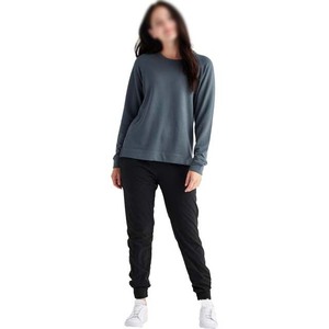 Qualité supérieure femmes 100% coton polaire Streetwear sweat respirant léger Logo personnalisé impression solide automne OEM - Product Image 5