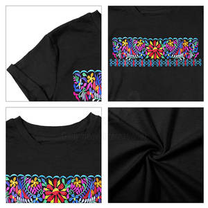 Camisetas de Algodón de Alta Calidad para Mujer, Bordadas, Cómodas, para el Trabajo, Uso Diario de Verano, Secado Rápido, Transpirables, Personalizables - Product Image 6