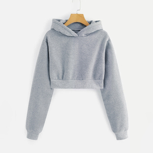Sudadera Corta Personalizada de Alta Calidad al por Mayor, Diseña Tu Propia Sudadera Corta de Algodón Lisa para Mujer - Product Image 1