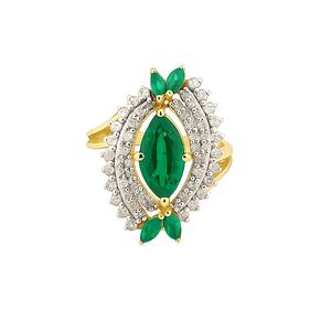 Esmeralda cuarzo Marquesa 925 plata esterlina compromiso mayo piedra de nacimiento anillo para su anillo de bodas regalo - Product Image 1