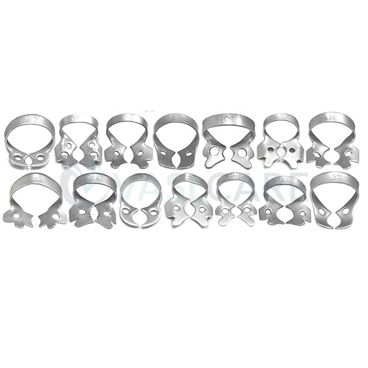 Lot De 12 Pinces à Barrage En Caoutchouc Pour Endodontie - Plateau En Acier Inoxydable Inclus - Neuf
