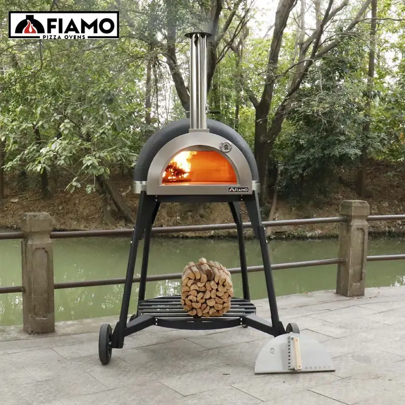Autoportante fornello portatile campeggio pizzaiolo esterno Pizza legno argilla forno per Pizza pietra forno grande pentole