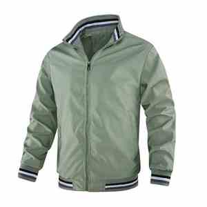 Chaqueta de béisbol de lona cómoda para hombre de etiqueta privada con diseño de grafiti de estilo callejero con cuello levantado de concha de nailon - Product Image 4