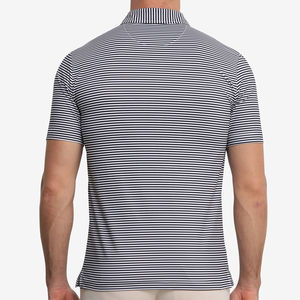 Venta al por mayor de camisas de hombre con logotipo personalizado estiramiento sublimación que absorbe la humedad rayas para hombre Polo de golf poliéster Spandex - Product Image 3