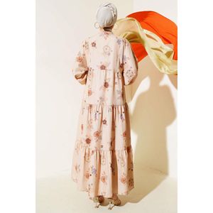 Robe à demi-boutonnée à motif floral Marron - Product Image 4