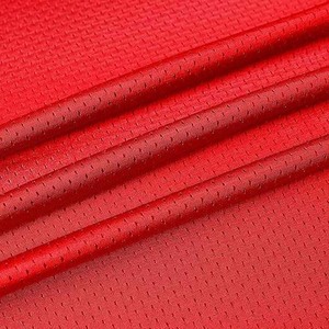 Maillot de football américain court personnalisable unisexe de haute qualité 100% maille de polyester respirant évacuant l'humidité couleur rouge - Product Image 5