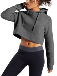 Venta al por mayor Mujeres Cropped Hoodies Pullover Drop Shoulder Fitted Crop Hoodie Sudadera - Product Image 5