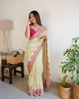 Dernière collection de Kurta/Kurti pour femmes en faux georgette de soie, broderie de fils, travail de pierres, longueur genoux, Fab Zone, Indien, Pakistanais