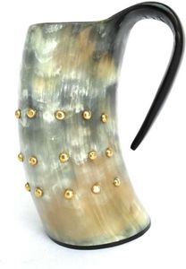 <b>Cheap</b> Wholesale Custom Logo Viking Horn <b>Mug</b> Drinking Horn <b>Mug</b> Tea and Coffee <b>Mug</b> Agate Natural Crafts From India BY HF CRAFTS - Product Image 3