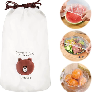 100 couvre-aliments pratiques - Bonnets élastiques pour pots et assiettes, sans danger pour les aliments - Product Image 1