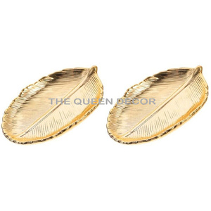 Nouvel ensemble de sous-verres attrayants finis dorés, lot de 2 pièces, pour thé et boissons, pour mariages, fêtes et célébrations - Product Image 3