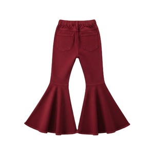 Jeans pour filles coupe bootcut imprimés, en denim polyester-coton, taille mi-haute vintage, séchage rapide, mode automne/printemps - Product Image 3