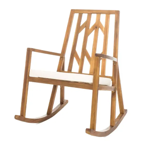 Sân vườn ngoài trời Patio Rocking Chair Gỗ Tếch với đệm Ghế giải trí ghế cho nhà khách sạn tiểu nội thất