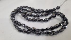 Perles à facettes en diamant fantaisie Moissanite noire - Product Image 3