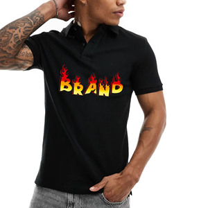 Ropa informal de verano, camiseta polo recortada con cremallera para hombre, camiseta polo 100% de algodón con estampado personalizado, ropa de calle holgada, camiseta polo para - Product Image 4