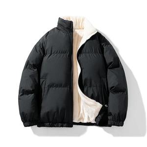 Parka acolchada con forro de lana de invierno para hombre y mujer, abrigo de lana grueso y cálido coreano, ropa de calle larga, cuello con capucha informal de Hip Hop - Product Image 2