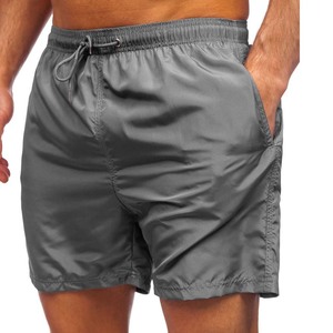 Shorts de bain décontractés gris 100% polyester, confortables, en maille extensible, style boxer, doux - Product Image 4
