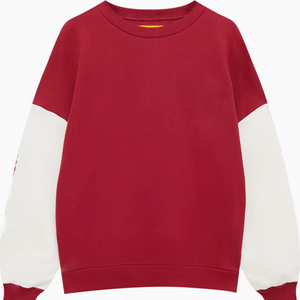 High Quality Custom Soft Knitted Polyester / Cotton Winter <b>Crewneck</b> Sweatshirt with Front Logo and Custom Embroidery for Women - Product Image 3