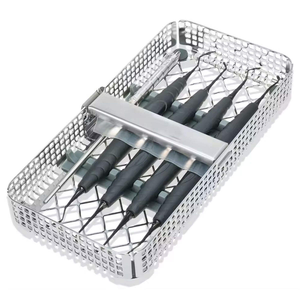 Juego de 5 Instrumentos Dentales de Acero Inoxidable con Recubrimiento Negro para Implantes de Composite, con Bandeja de Lavado Manual, Kit de Relleno Dental Reutilizable - Product Image 1