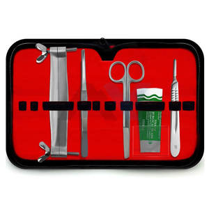 Abrazadera para cortar orejas Pitbull, kit de 14 piezas con estuche con cremallera, pinzas, mango de bisturí, tijeras, cuchillas estériles - Product Image 2