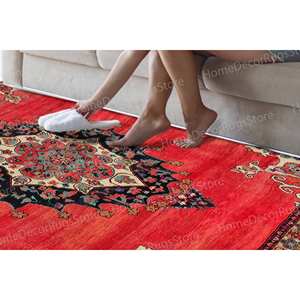Printed <b>Rug</b>: Modern <b>Boho</b> Step <b>Rug</b>, Brown Medallion Design, Machine Washable,Goblen <b>Rug</b> - Product Image 4