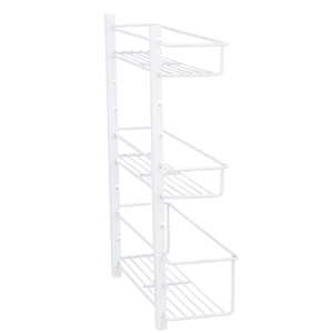 3 Tier Cabinet Metal Spice <b>Rack</b> Pantry Organizer White Powder Coated Durable Space-Saving <b>Shelf</b> for Home <b>and</b> Restaurant Use - Product Image 2