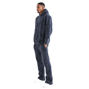 Survêtement pour homme de haute qualité, nouvelle mode, lavage à l'acide, 100% coton, séchage rapide, survêtement surdimensionné, broderie imprimée - Product Image 2