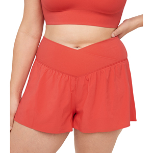 Shorts pour femmes de haute qualité en spandex/nylon, nouvelle mode, confort, shorts d'été pour femmes, poches latérales fines, taille rose, 4 directions - Product Image 4