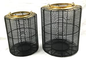 Handmade Round <b>Metal</b> <b>Lantern</b> for Home Decor Black/Gold Design for Christmas Occasions-<b>Candle</b> <b>Holders</b> & <b>Jars</b> - Product Image 2