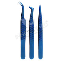Ensemble de pinces à épiler pour extensions de cils en acier inoxydable de haute qualité, anti-magnétiques, de précision, couleur rose or personnalisée pour la Saint-Valentin