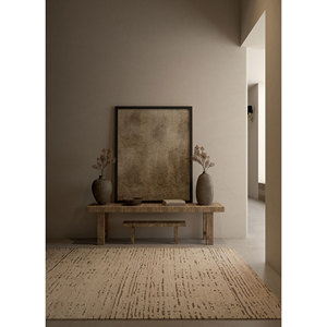 Tapis en laine noué à la main Aiws-3010, motif abstrait rectangulaire bleu rayé, idéal pour entrée, chambre, couloir, 9x12 po, pour la maison - Product Image 5