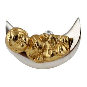 Herrajes para armario de aluminio a granel, tiradores de cocina dorados, perillas de puerta bonitas de Luna, manija de cajón, 5,08 cm, nuevo diseño de 2017 - Product Image 2