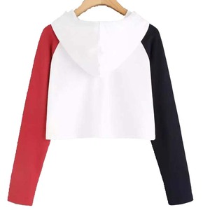 Venta al por mayor tasa nuevo diseño invierno cálido mujeres Crop Top Sudadera con capucha fábrica personalizada tamaño regular mujeres Crop Top Sudadera con capucha - Product Image 3