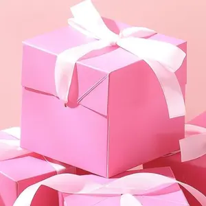 Квадратная Свадебная подарочная коробка, бумажные пакеты с логотипом, цветная коробка для подружки невесты, креативные упаковочные коробки для хранения
