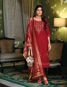 กางเกง kurti และ dupatta ที่มีความหนืดและงานปักด้วยมือผู้ส่งออกทั่วโลก - Product Image 4