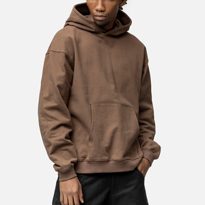 Hoodies en gros à faible MOQ, en molleton de coton épais, coupe oversize, en French Terry, à épaules tombantes, pour hommes - Product Image 5